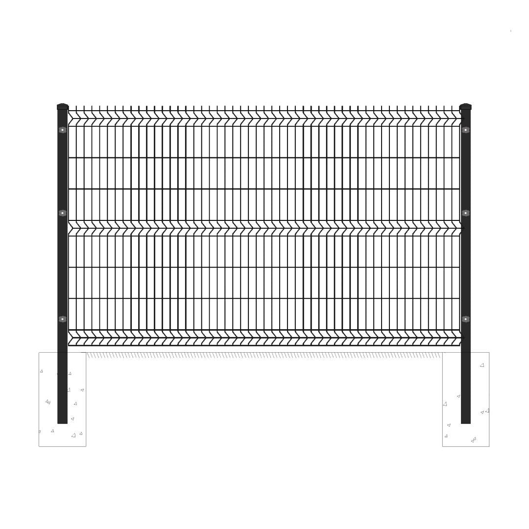 Security Fencing V Mesh Kit 6 Feet High (1.8m) x 9.84 Feet (3m) Wide in Black