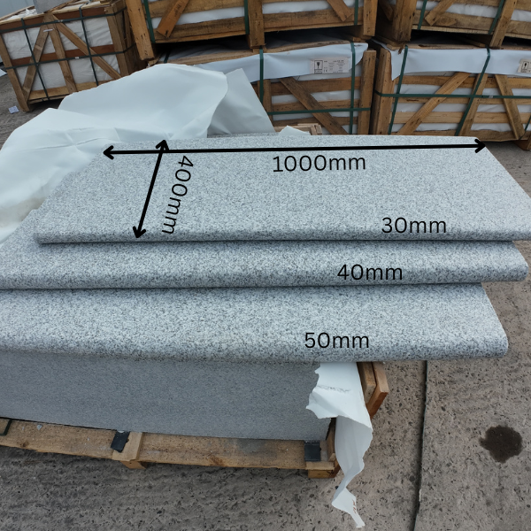 Natural Granite Steps 1000x400mm Grey Silver
