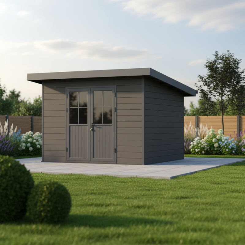 WPC garden shed model DeLux 9m²