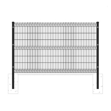 Security Fencing V Mesh Kit 6 Feet High (1.8m) x 9.84 Feet (3m) Wide in Black