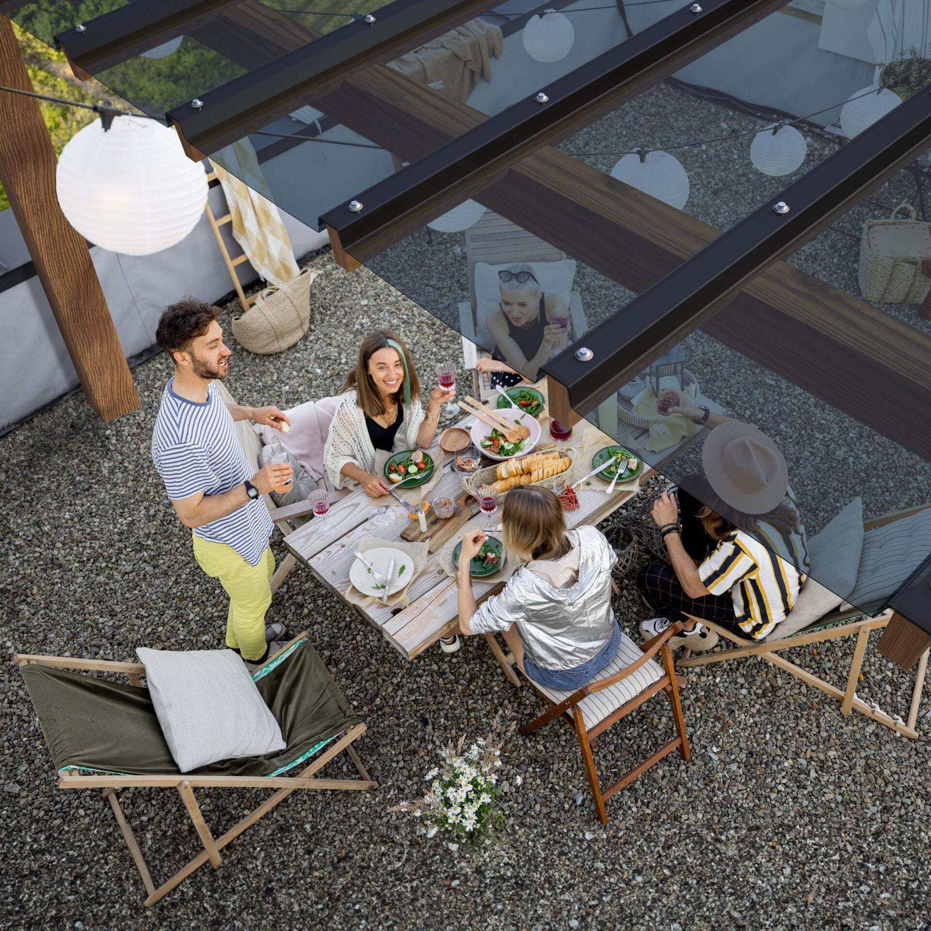 Pergola rrofing lean to