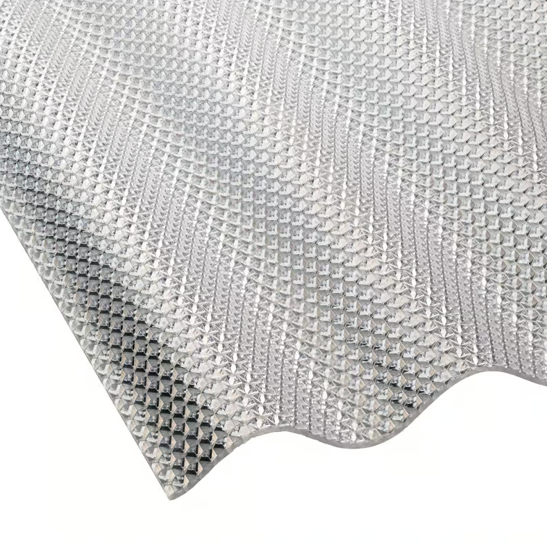 Diamond Embossed Corrugated Polycarbonate Sheet 