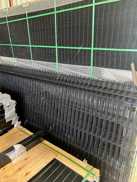 Black 8ft (2.4m) High x 4ft (1.2m) Wide Pedestrian Gate Kit Inc Posts Lock Etc.